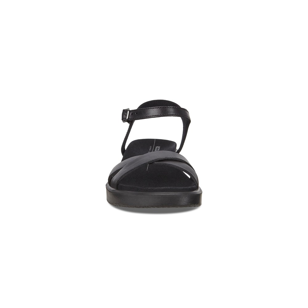 ECCO Womens Sandals Black - Yuma Crossover Staps - JYM-942580